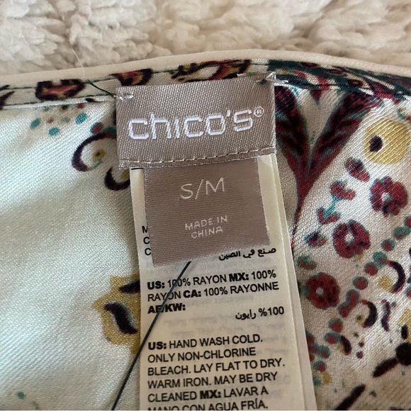 Chicos Moroccan Dreams Poncho Top Womens Small/ Medium Green Multi Shirt NEW - Picture 4 of 8